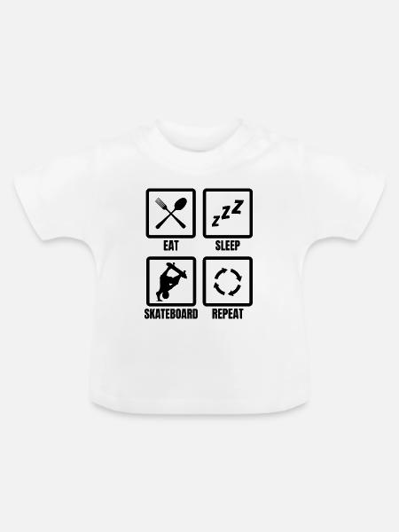 Skateboarding Routine - Baby Bio-T-Shirt mit Rundhals - Weiß