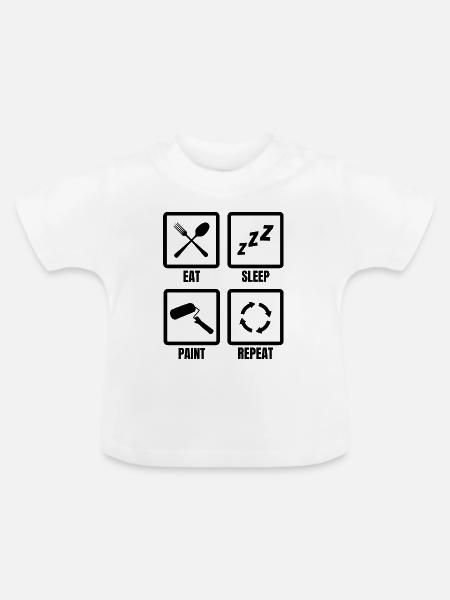 Maler Motivation - Baby Bio-T-Shirt mit Rundhals - Weiß