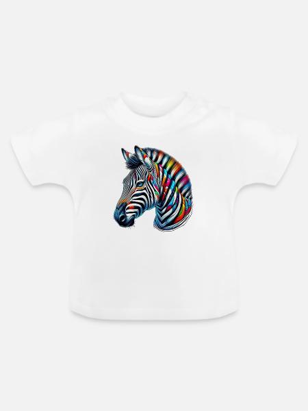 Zebra - Baby Bio-T-Shirt mit Rundhals - Weiß