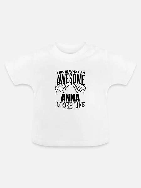 Anna Anna Anna - Baby Bio-T-Shirt mit Rundhals - Weiß