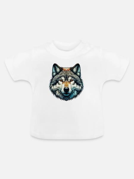 Wolf - Baby Bio-T-Shirt mit Rundhals - Weiß