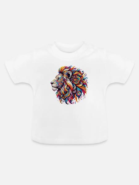 Löwe - Baby Bio-T-Shirt mit Rundhals - Weiß