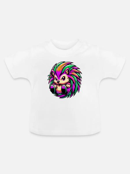 Igel - Baby Bio-T-Shirt mit Rundhals - Weiß