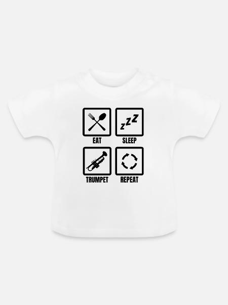 Trompeter Routine - Baby Bio-T-Shirt mit Rundhals - Weiß