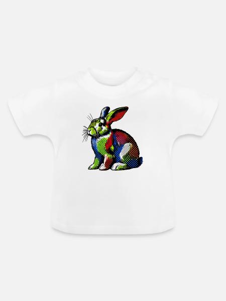 Kaninchen - Baby Bio-T-Shirt mit Rundhals - Weiß