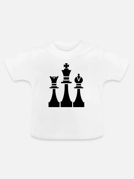Schachfiguren Grafik - Baby Bio-T-Shirt mit Rundhals - Weiß