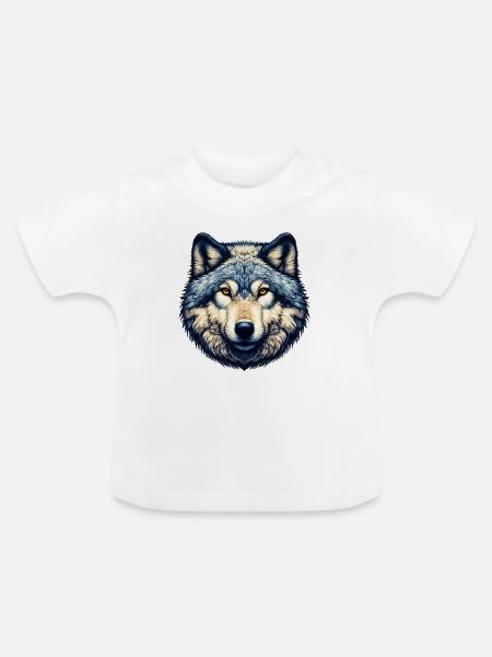 Wolf - Baby Bio-T-Shirt mit Rundhals - Weiß