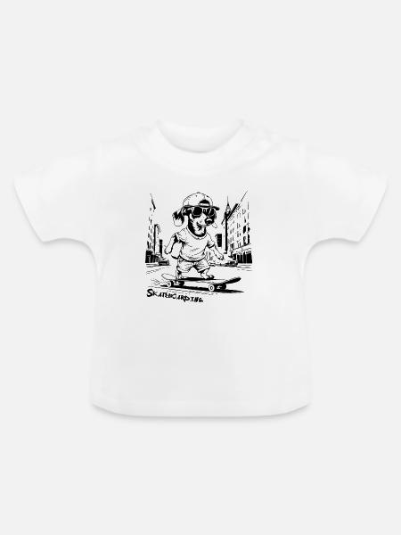 Skateboarden, Skateboarden - Baby Bio-T-Shirt mit Rundhals - Weiß