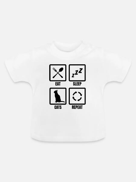 Katzenbesitzer Zeitplan - Baby Bio-T-Shirt mit Rundhals - Weiß