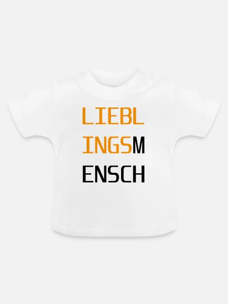 Lieblingsmensch - Baby Bio-T-Shirt mit Rundhals - Weiß