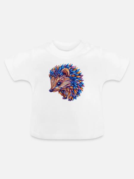 Igel Bunt - Baby Bio-T-Shirt mit Rundhals - Weiß