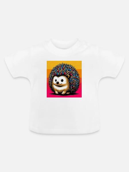 Igel - Baby Bio-T-Shirt mit Rundhals - Weiß