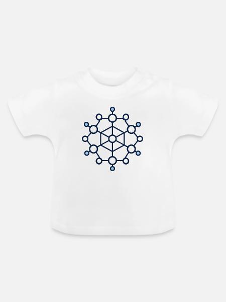 Geometrisches Knoten-Netzwerk - Baby Bio-T-Shirt mit Rundhals - Weiß
