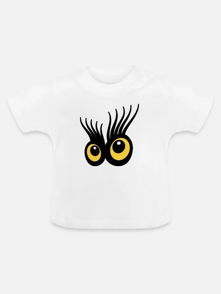 Augen - Baby Bio-T-Shirt mit Rundhals - Weiß
