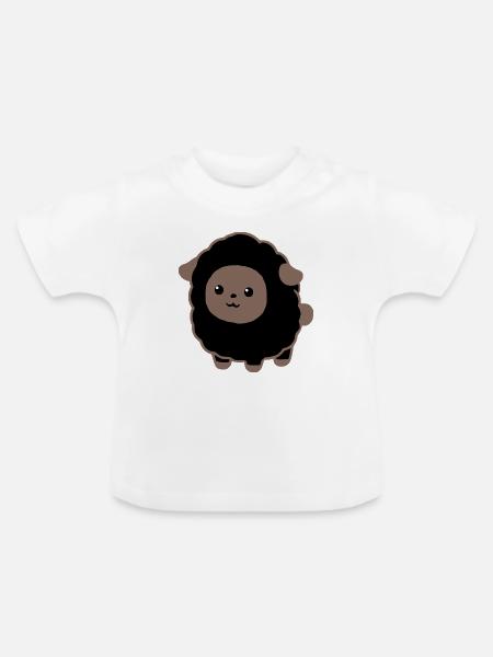 schwarzes Schaf - Baby Bio-T-Shirt mit Rundhals - Weiß