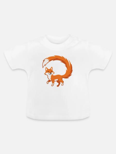 Feuerfuchs Langschwanz! - Baby Bio-T-Shirt mit Rundhals - Weiß