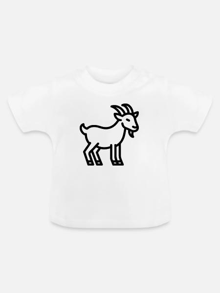 Ziege - Baby Bio-T-Shirt mit Rundhals - Weiß