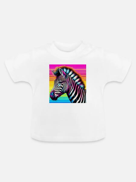 Zebra - Baby Bio-T-Shirt mit Rundhals - Weiß
