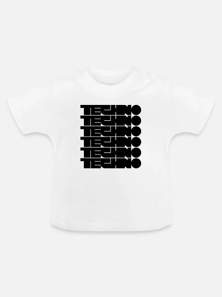 Techno-Bold-Logo-Design - Baby Bio-T-Shirt mit Rundhals - Weiß