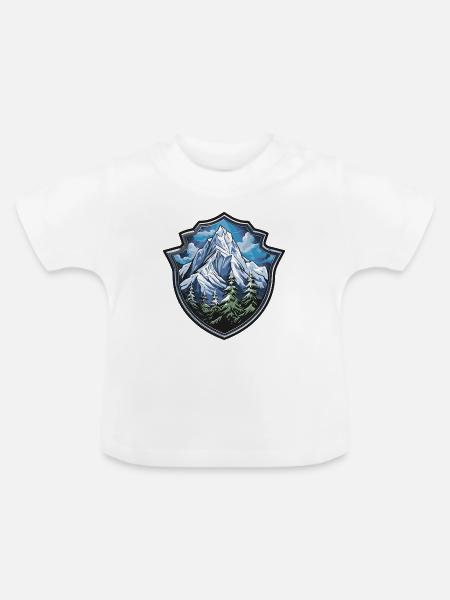 Berge - Baby Bio-T-Shirt mit Rundhals - Weiß