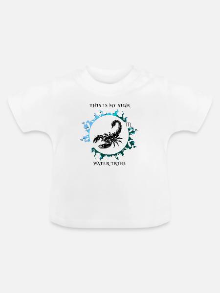 Mein Sternzeichen ist Skorpion - Baby Bio-T-Shirt mit Rundhals - Weiß