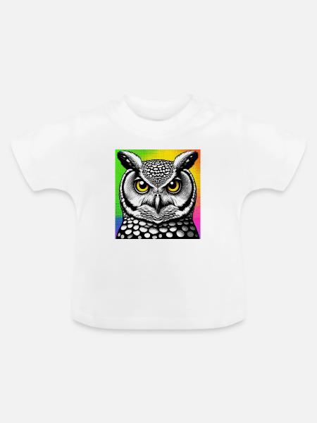 Eule - Baby Bio-T-Shirt mit Rundhals - Weiß