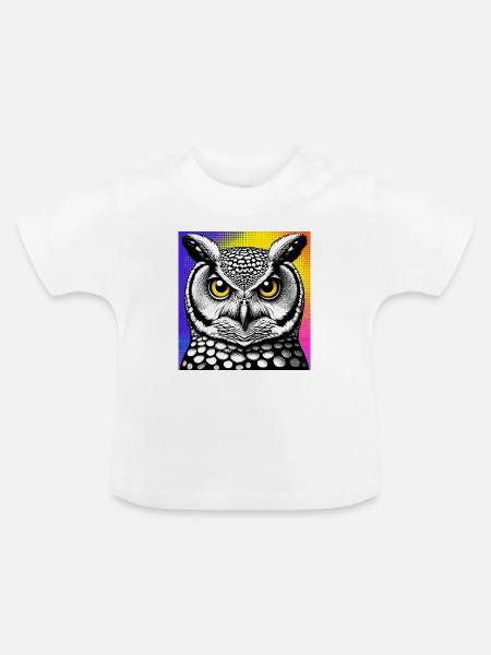 Eule - Baby Bio-T-Shirt mit Rundhals - Weiß