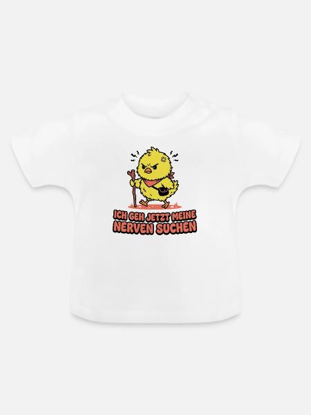 Wütendes Küken. Nerven Suchen - Baby Bio-T-Shirt mit Rundhals - Weiß