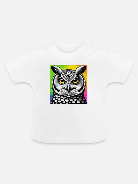 Eule - Baby Bio-T-Shirt mit Rundhals - Weiß