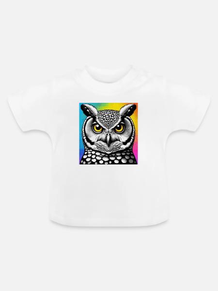 Eule - Baby Bio-T-Shirt mit Rundhals - Weiß