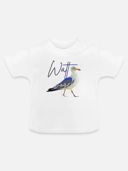 Nordsee Möwe Wattvogel Ostsee - Baby Bio-T-Shirt mit Rundhals - Weiß