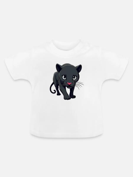 Panther - Baby Bio-T-Shirt mit Rundhals - Weiß