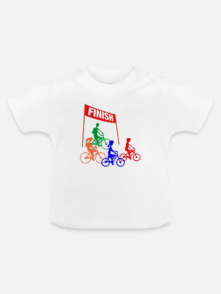 Familien-Radrennen - Baby Bio-T-Shirt mit Rundhals - Weiß