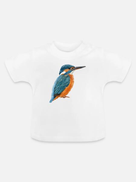 Königsfischer Blau-Orange Vektor - Baby Bio-T-Shirt mit Rundhals - Weiß
