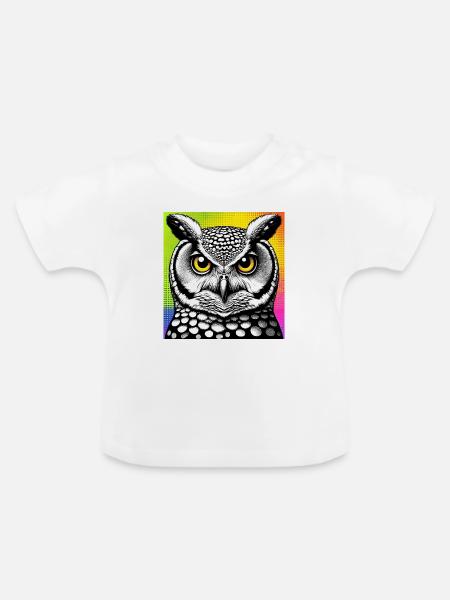 Eule - Baby Bio-T-Shirt mit Rundhals - Weiß