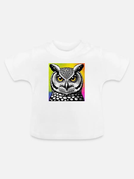 Eule - Baby Bio-T-Shirt mit Rundhals - Weiß