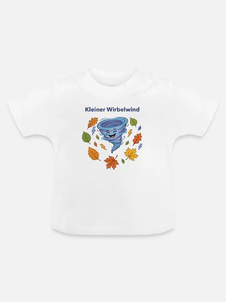 Kleiner Wirbelwind Herbsttanz - Baby Bio-T-Shirt mit Rundhals - Weiß