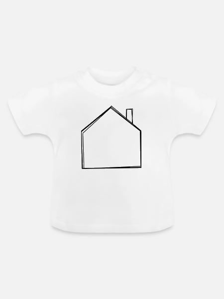 Haus handgezeichnet - Baby Bio-T-Shirt mit Rundhals - Weiß
