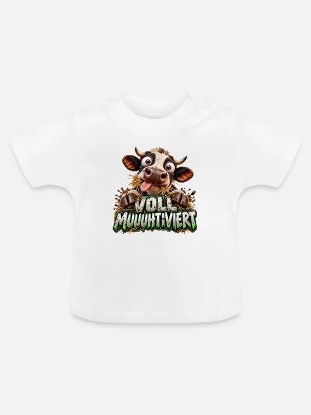 Voll Muuhhtviert Kuh Cartoon - Baby Bio-T-Shirt mit Rundhals - Weiß