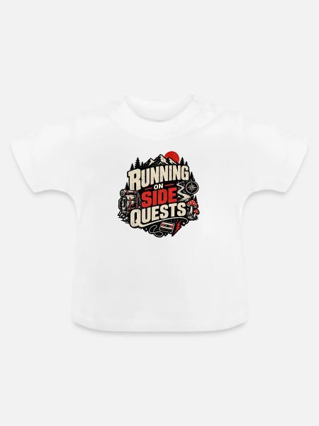 Laufend auf Nebenquests - Baby Bio-T-Shirt mit Rundhals - Weiß