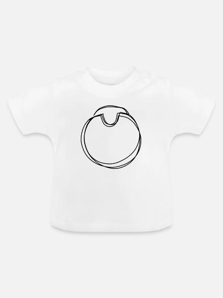 Babylätzchen handgezeichnet - Baby Bio-T-Shirt mit Rundhals - Weiß