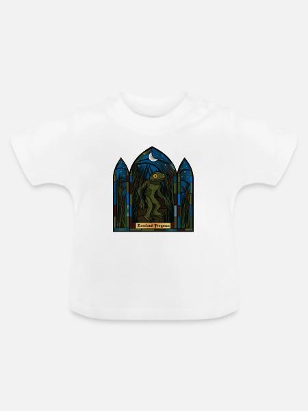 Mondbeschienener Froschmann im Buntglas - Baby Bio-T-Shirt mit Rundhals - Weiß