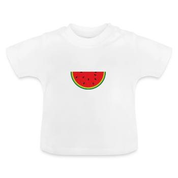 melon - T-shirt bio col rond Bébé - blanc - Devant
