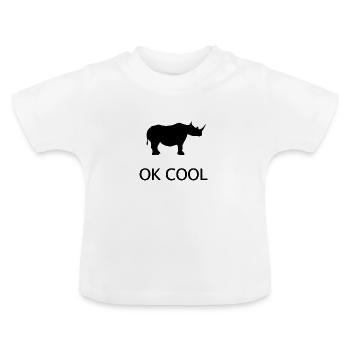 Ok cool - T-shirt bio col rond Bébé - blanc - Devant