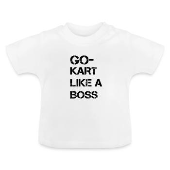 Go kart Kart fahren - Baby Bio-T-Shirt mit Rundhals - Weiß - Vorne