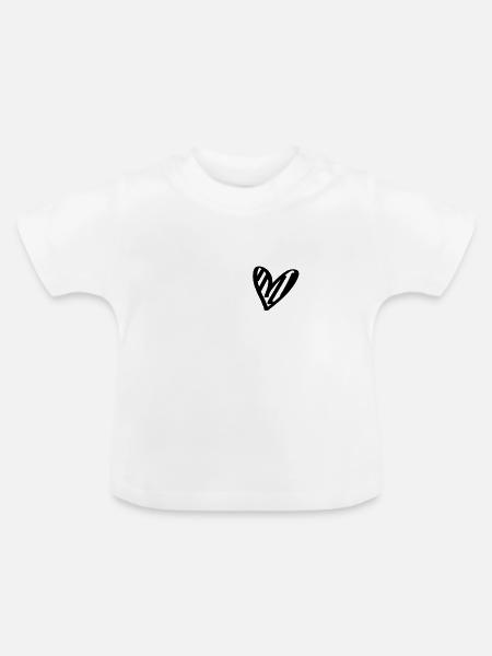Heart - Herz- Liebe - Baby Bio-T-Shirt mit Rundhals - Weiß