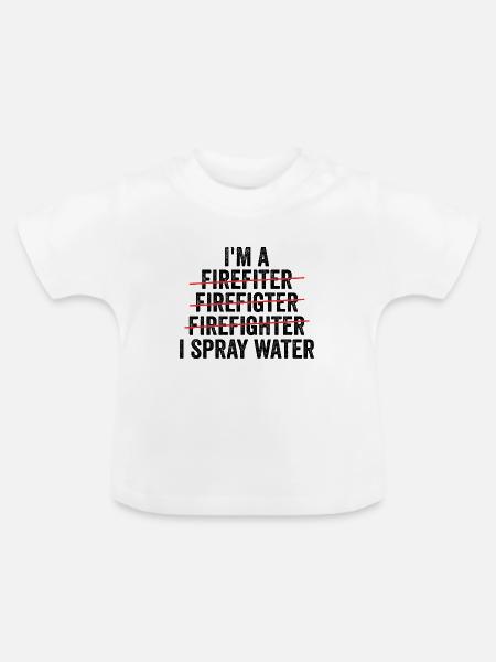 Ich bin Feuerwehrmann - Baby Bio-T-Shirt mit Rundhals - Weiß