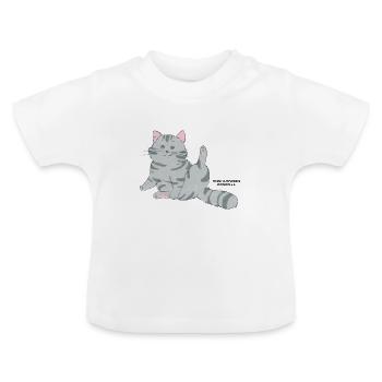 🐾 Grau getigerte Katze🐱 - Baby Bio-T-Shirt mit Rundhals - Weiß - Vorne