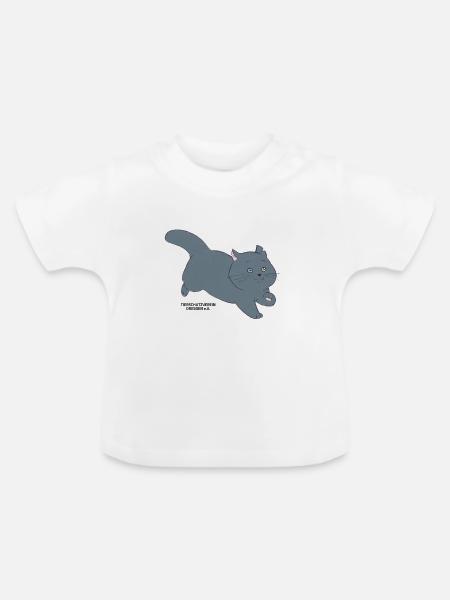 🐾 Schwarze Katze 🐈⬛ - Baby Bio-T-Shirt mit Rundhals - Weiß