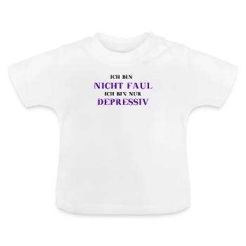 Depressiv lustig witzig mutig Geschenkidee - Baby Bio-T-Shirt mit Rundhals - Weiß - Vorne